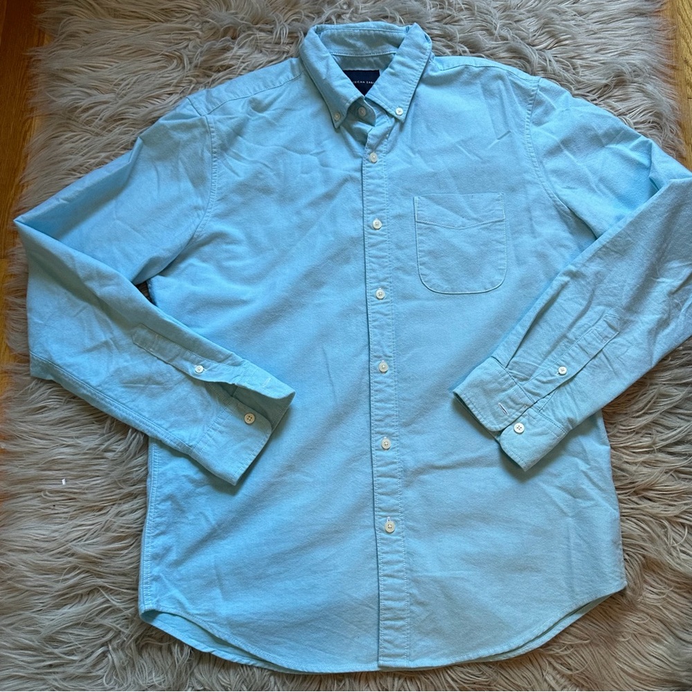 American Eagle Outfitters Light Blue Button-Down Shirt
